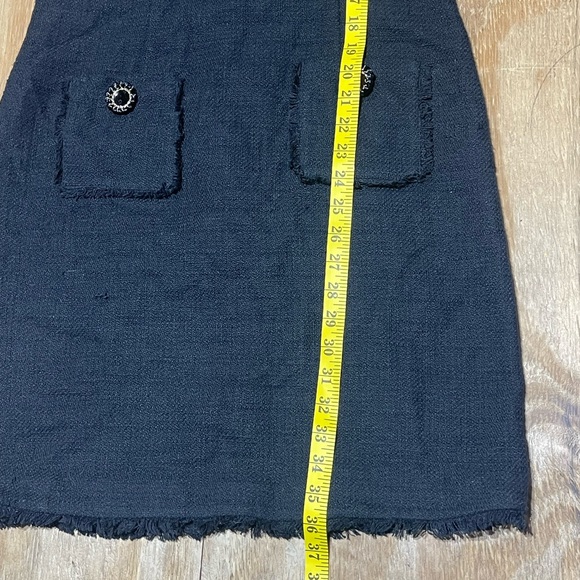 Karl Lagerfeld Paris tonal Tweed black Dress size 8 ruff edges @O - Picture 4 of 9